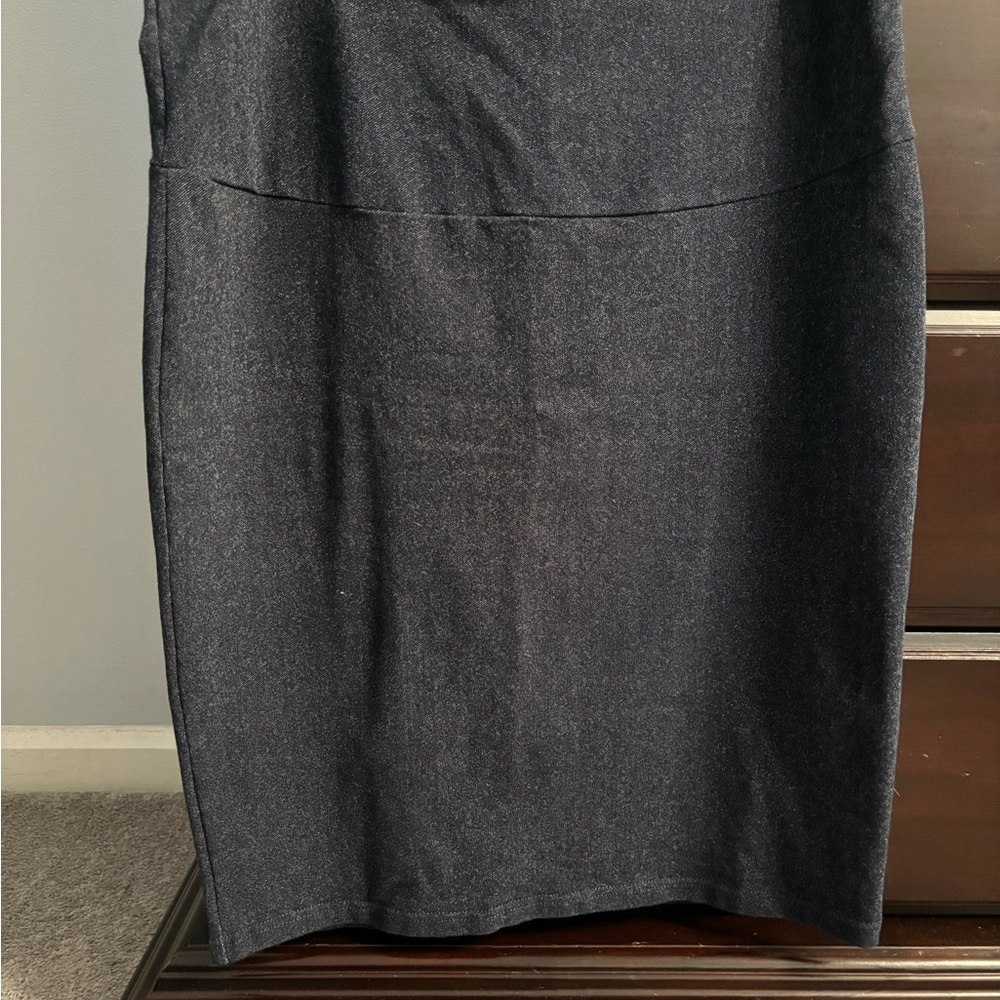 Maternity light “denim” cotton pencil skirt.